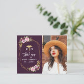 紫フローラ看護学校卒業感謝してい前 ポストカード (スタンド正面)