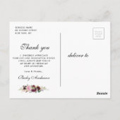 紫フローラ看護学校卒業感謝してい前 ポストカード (裏面)