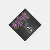 紫フローラ結婚シャルボード紙ナプキン スタンダードカクテルナプキン (角)
