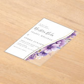 紫フローラ葉ヌエストラボダスペインの結婚ズ アクリル招待状 (レイダウン)