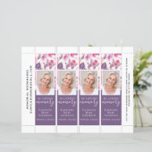 紫フローラ蝶の葬儀ブックマークテンプレート (スタンド正面)