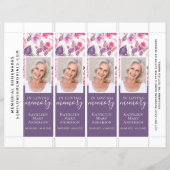 紫フローラ蝶の葬儀ブックマークテンプレート (正面)