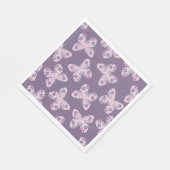 紫フローラ蝶パターン（の模様が）ある赤ちゃんシャワー スタンダードランチョンナプキン (角)