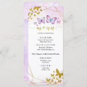 紫フローラ蝶パーティーメニューサイン メニュー (正面/裏面)