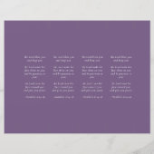 紫フローラ蝶誕生日ブックマークテンプレート (裏面)