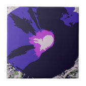 紫フローラ装飾タイル タイル (正面)