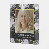 紫フローラ記念写真クリスマス ガラスオーナメント (正面左)