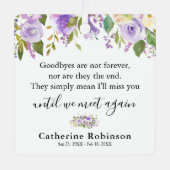 紫フローラ記念写真クリスマス メタルオーナメント (正面)