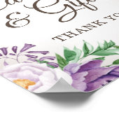 紫フローラ赤ちゃんシャワーカードギフト ポスター (角)