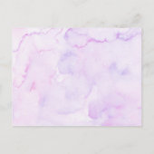 紫フローラ赤ちゃんシャワーベビー用ティーブック インビテーションポストカード (裏面)