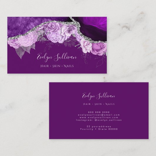 紫フローラ農業名刺 名刺 (正面/裏面)