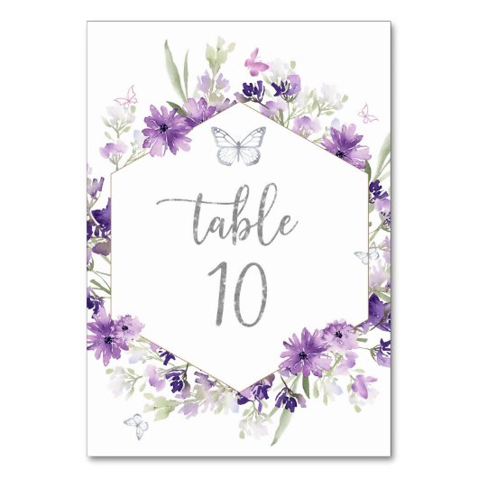 紫フローラ銀蝶テーブル番号 テーブルナンバー (正面)