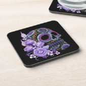 紫フローラ黒糖スカルの日 コースター (左側)