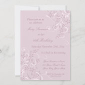 紫フローラ80バースデーパーティ招待状 招待状 (裏面)