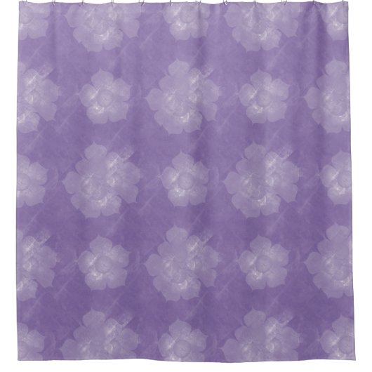 紫フローラ シャワーカーテン (正面)