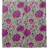 紫フローラ シャワーカーテン (正面)