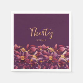 紫フローラ- スタンダードカクテルナプキン