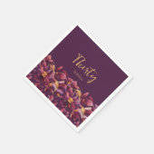 紫フローラ- スタンダードカクテルナプキン (角)