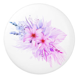 紫フローラ セラミックノブ