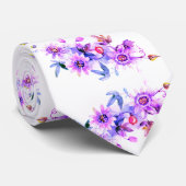紫フローラ ネクタイ (ロール)