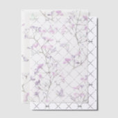 紫フローラ ベラム紙招待状 (オフセット (招待状))