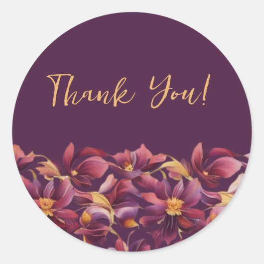 紫フローラ- ラウンドシール (正面)