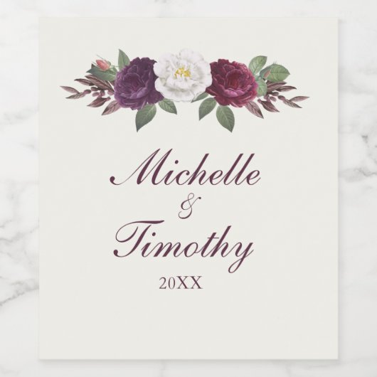 紫フローラ ワインラベル (シングルラベル)