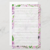 紫フローラ 便箋 (正面/裏面)