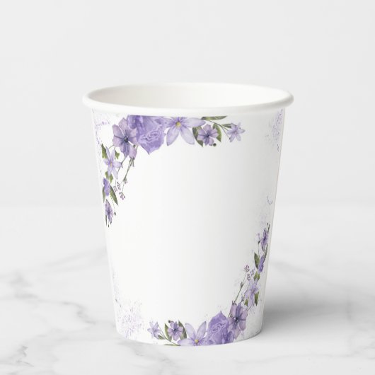 紫フローラ 紙コップ (裏面)