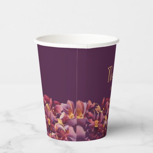 紫フローラ- 紙コップ (右)