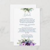 紫フローラQRコ結婚ード エンクロージャーカード (正面/裏面)