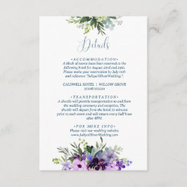 紫フローラQRコ結婚ード エンクロージャーカード