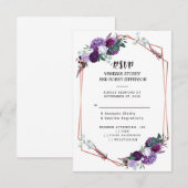 紫フローラRSVP 招待状 (正面/裏面)