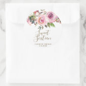 紫フローラsweet sixteenシール ラウンドシール (バッグ)