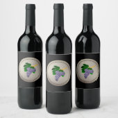 紫ブドウ ワインラベル (ボトル)