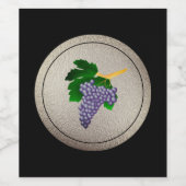 紫ブドウ ワインラベル (シングルラベル)