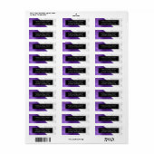 紫ブラシ仕上げメタル大理石差出人住所 ラベル (フルシート)