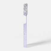 紫ブラシ仕上げメタル銀グリッターモノグラム名 iPhoneケース (右側面)