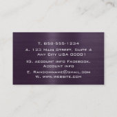 紫ブラシ仕上げ金属ステンレス鋼 名刺 (裏面)