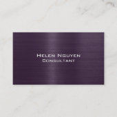 紫ブラシ仕上げ金属ステンレス鋼 名刺 (正面)