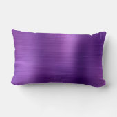 紫ブラシ仕上げ金属モノグラパーソナライズされたム ランバークッション (裏面)