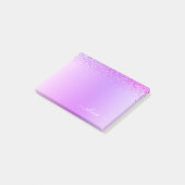 紫ブラシ仕上げ金属モノグラム名 ポストイット (アングル)