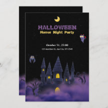 紫ブラックよくはしゃぐおもしろいハロウィーン5" x 7"