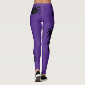 紫ブラックスパイダーハロウィンビジネスロゴカスタム レギンス (裏面)