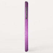 紫ブラッシュアルミニウム&ブラックフローラレース Case-Mate iPhoneケース (裏面/左)