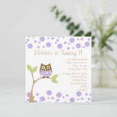 紫ベビーフクロウ 招待状 (スタンド正面)