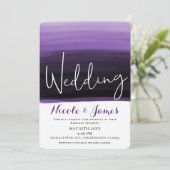 紫ベリープラム水モダン色グラム結婚ズ 招待状 (スタンド正面)