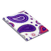 紫ペイズリー、カラフル花柄 ノートブック (右側)