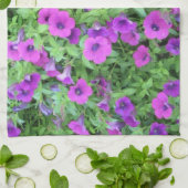 紫ペチュニアスタオル キッチンタオル (折り畳み)