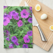 紫ペチュニアスタオル キッチンタオル (四つ折り)